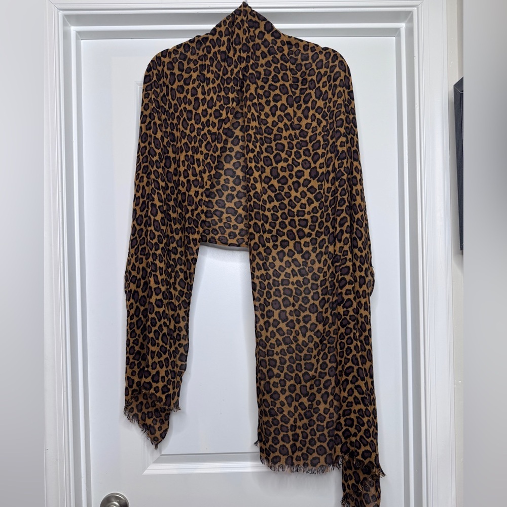 Leopard Print Long Scarf or Shawl